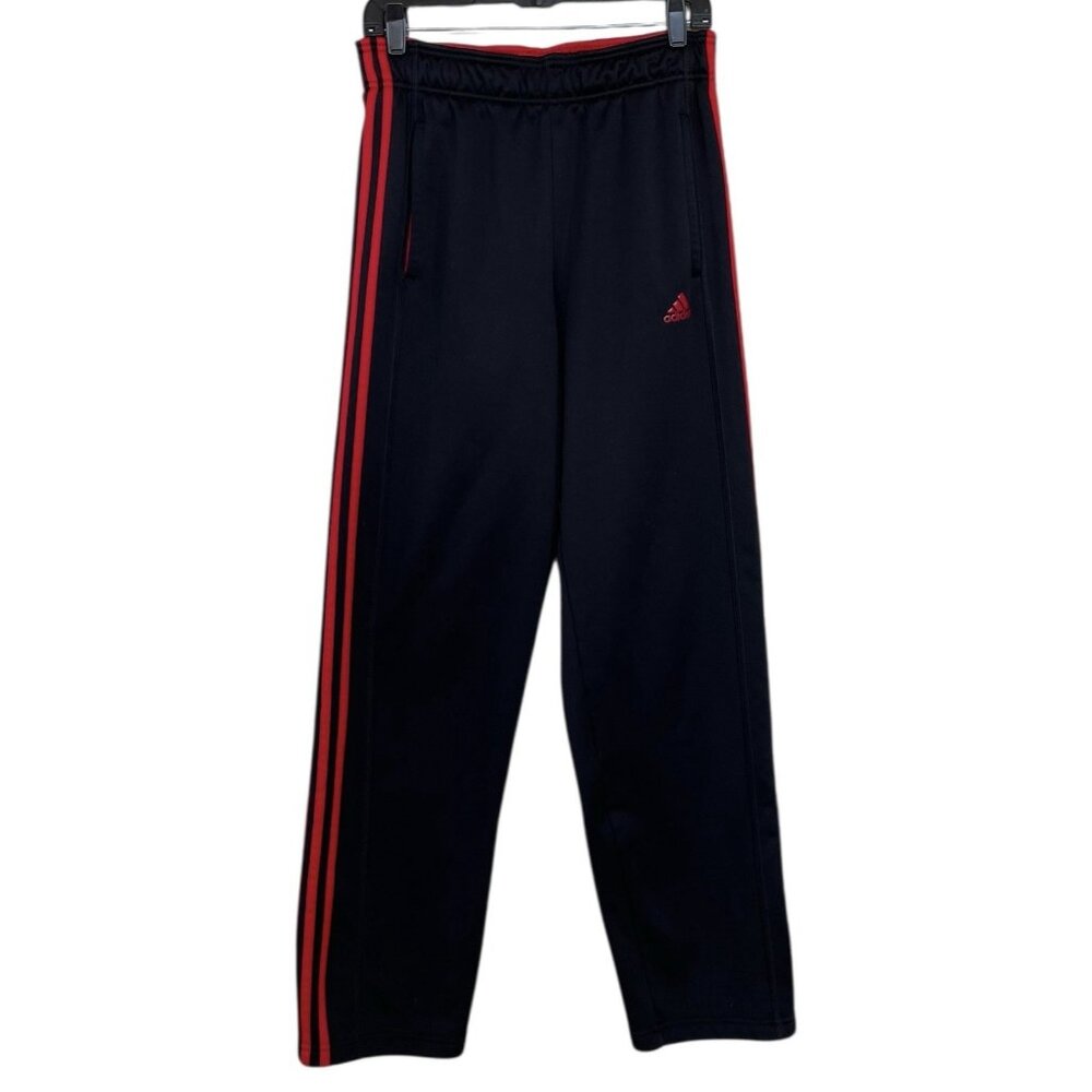 Adidas Track Pants Mens Size Medium‎ Black Striped Sides Athletic Pockets